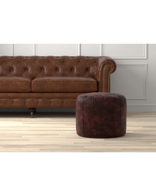 Soccer Ball Leather Stool